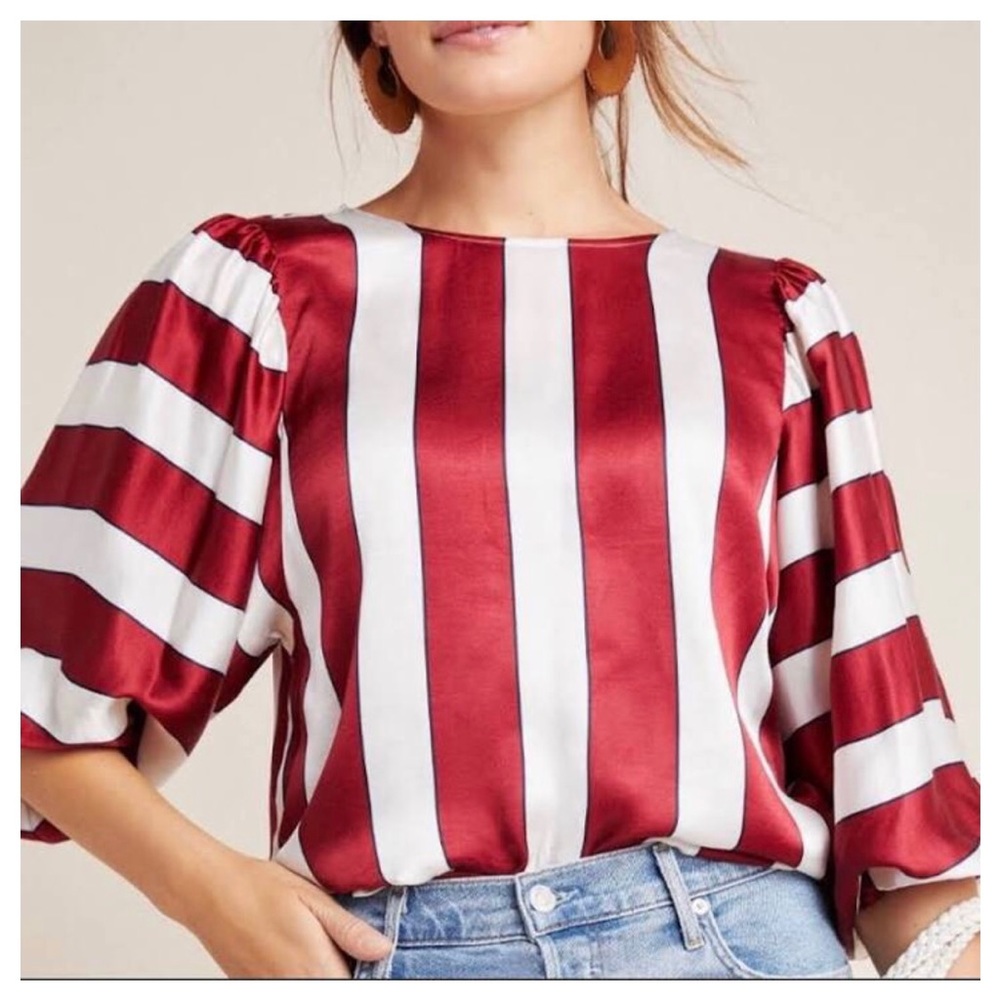 Anthropologie Maeve Maria Bell Sleeve Blouse Sz 0